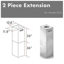 ZLINE 2 Piece Chimney Extension for 10'-12' Ceiling, 2PCEXT-GL9i Range Hood Accessories ZLINE 