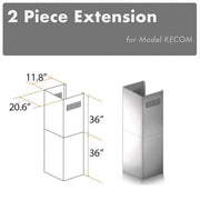 ZLINE 2-Piece 36-Inch Chimney Extensions for 10 Ft. to 12 Ft. Ceiling in Stainless Steel  (2PCEXT-KECOM)