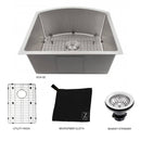 ZLINE 22" Telluride Undermount Single Bowl Stainless Steel Kitchen Sink with Bottom Grid (SCS-22) Kitchen Sink ZLINE 