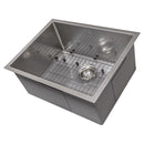 ZLINE 23" Meribel Undermount Single Bowl DuraSnow® Stainless Steel Kitchen Sink with Bottom Grid (SRS-23S) Kitchen Sink ZLINE 