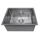 ZLINE 23" Meribel Undermount Single Bowl DuraSnow® Stainless Steel Kitchen Sink with Bottom Grid (SRS-23S) Kitchen Sink ZLINE 