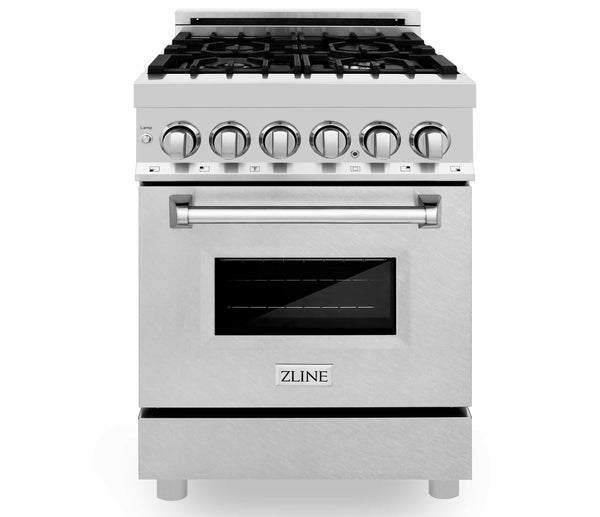 ZLINE 24" 2.8 cu. ft. Dual Fuel Range with Gas Stove and Electric Oven in Stainless Steel and DuraSnow Door (RA-SN-24) Ranges ZLINE 
