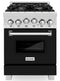 ZLINE 24-Inch 2.8 cu. ft. Range with Gas Stove and Gas Oven in DuraSnow Stainless Steel and Black Matte Door (RGS-BLM-24)