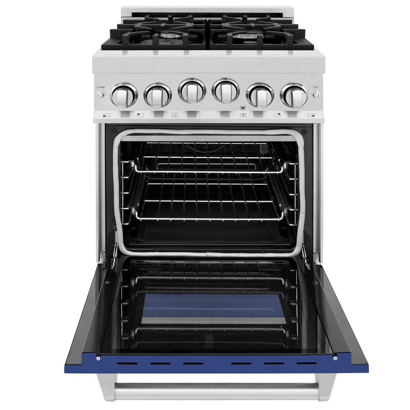 ZLINE 24" 2.8 cu. ft. Range with Gas Stove and Gas Oven in DuraSnow Stainless Steel and Blue Matte Door (RGS-BM-24) Ranges ZLINE 