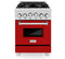 ZLINE 24-Inch 2.8 cu. ft. Range with Gas Stove and Gas Oven in DuraSnow Stainless Steel and Red Matte Door (RGS-RM-24)