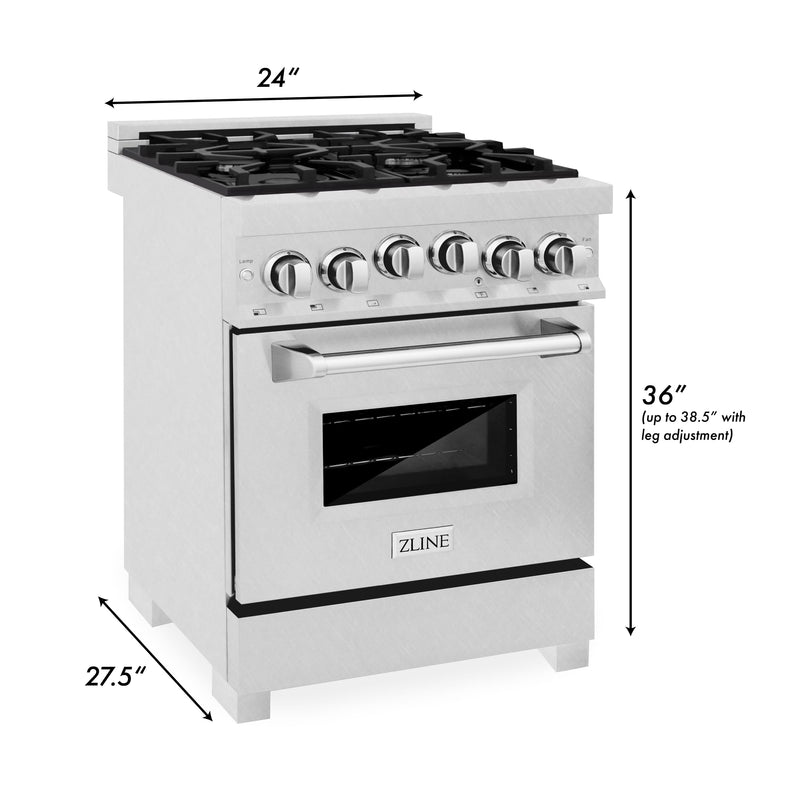 ZLINE 24" 2.8 cu. ft. Range with Gas Stove and Gas Oven in DuraSnow Stainless Steel (RGS-SN-24) Ranges ZLINE 