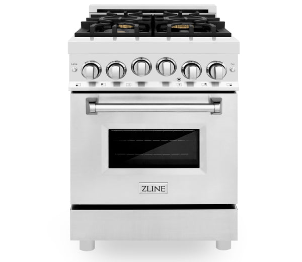 ZLINE 24" 2.8 cu. ft. Range with Gas Stove and Gas Oven in Stainless Steel with Brass Burners (RG-BR-24) Ranges ZLINE 