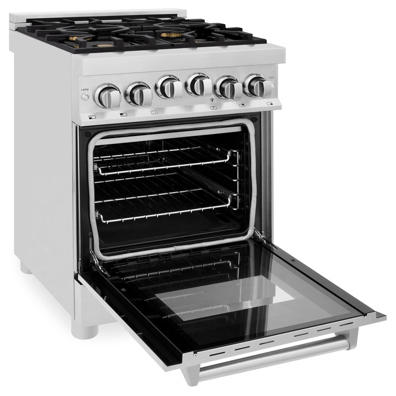 ZLINE 24" 2.8 cu. ft. Range with Gas Stove and Gas Oven in Stainless Steel with Brass Burners (RG-BR-24) Ranges ZLINE 