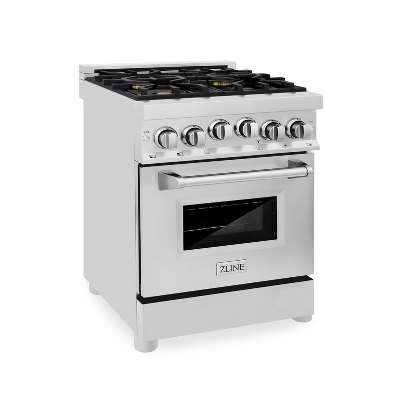 ZLINE 24" 2.8 cu. ft. Range with Gas Stove and Gas Oven in Stainless Steel with Brass Burners (RG-BR-24) Ranges ZLINE 