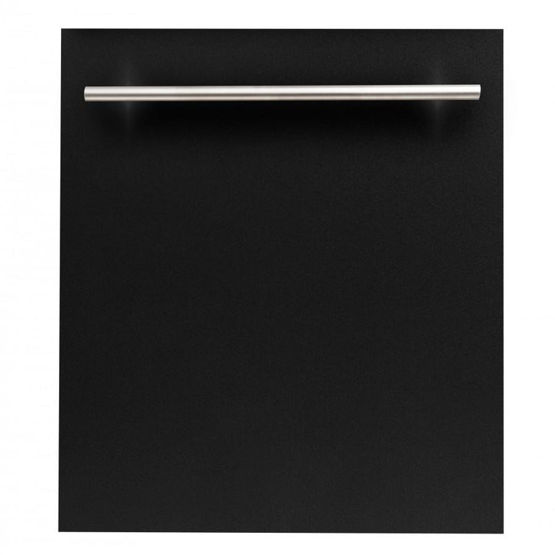 ZLINE 24" Dishwasher in Black Matte with Stainless Steel Tub and Modern Style Handle (DW-BLM-H-24) Dishwashers ZLINE 