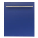 ZLINE 24" Dishwasher in Blue Matte with Stainless Steel Tub and Modern Style Handle (DW-BM-H-24) Dishwashers ZLINE 