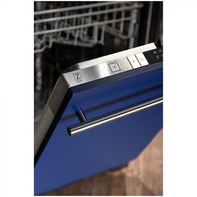 ZLINE 24" Dishwasher in Blue Matte with Stainless Steel Tub and Modern Style Handle (DW-BM-H-24) Dishwashers ZLINE 