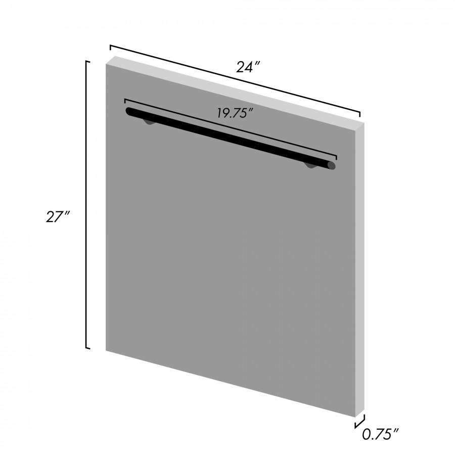 Dishwasher side profile with height, width, and thickness measurements
