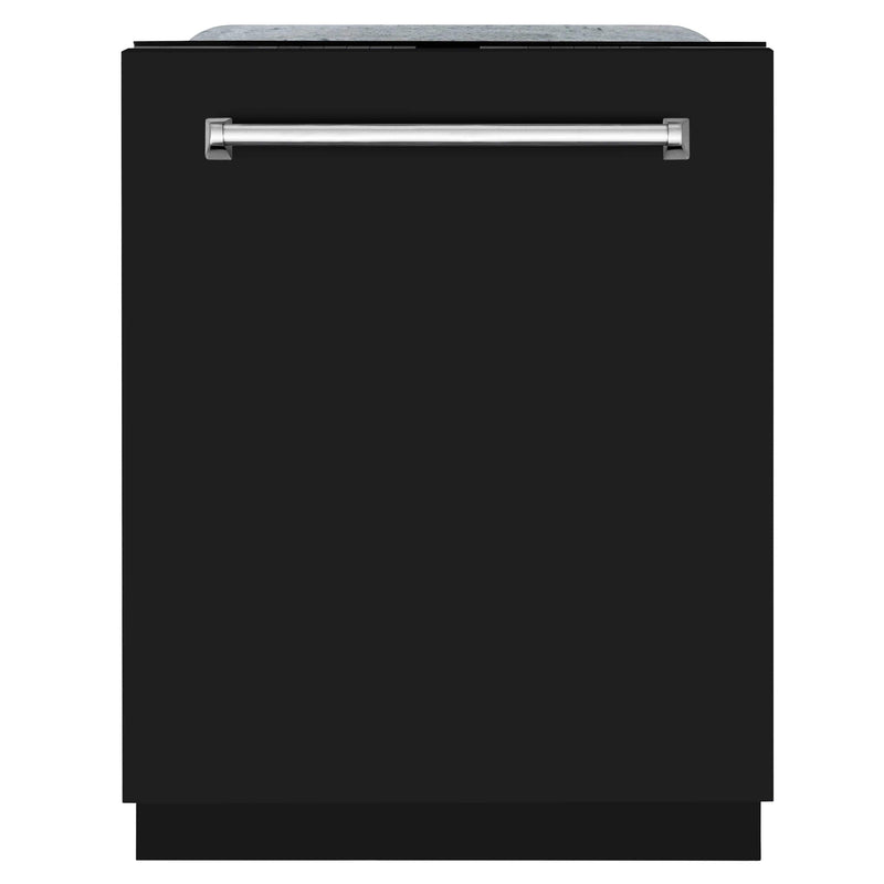 ZLINE 24" Monument Series 3rd Rack Top Touch Control Dishwasher in Black Matte with Stainless Steel Tub, 45dBa (DWMT-BLM-24) Dishwashers ZLINE 