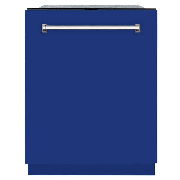 ZLINE 24" Monument Series 3rd Rack Top Touch Control Dishwasher in Blue Gloss with Stainless Steel Tub, 45dBa (DWMT-BG-24) Dishwashers ZLINE 