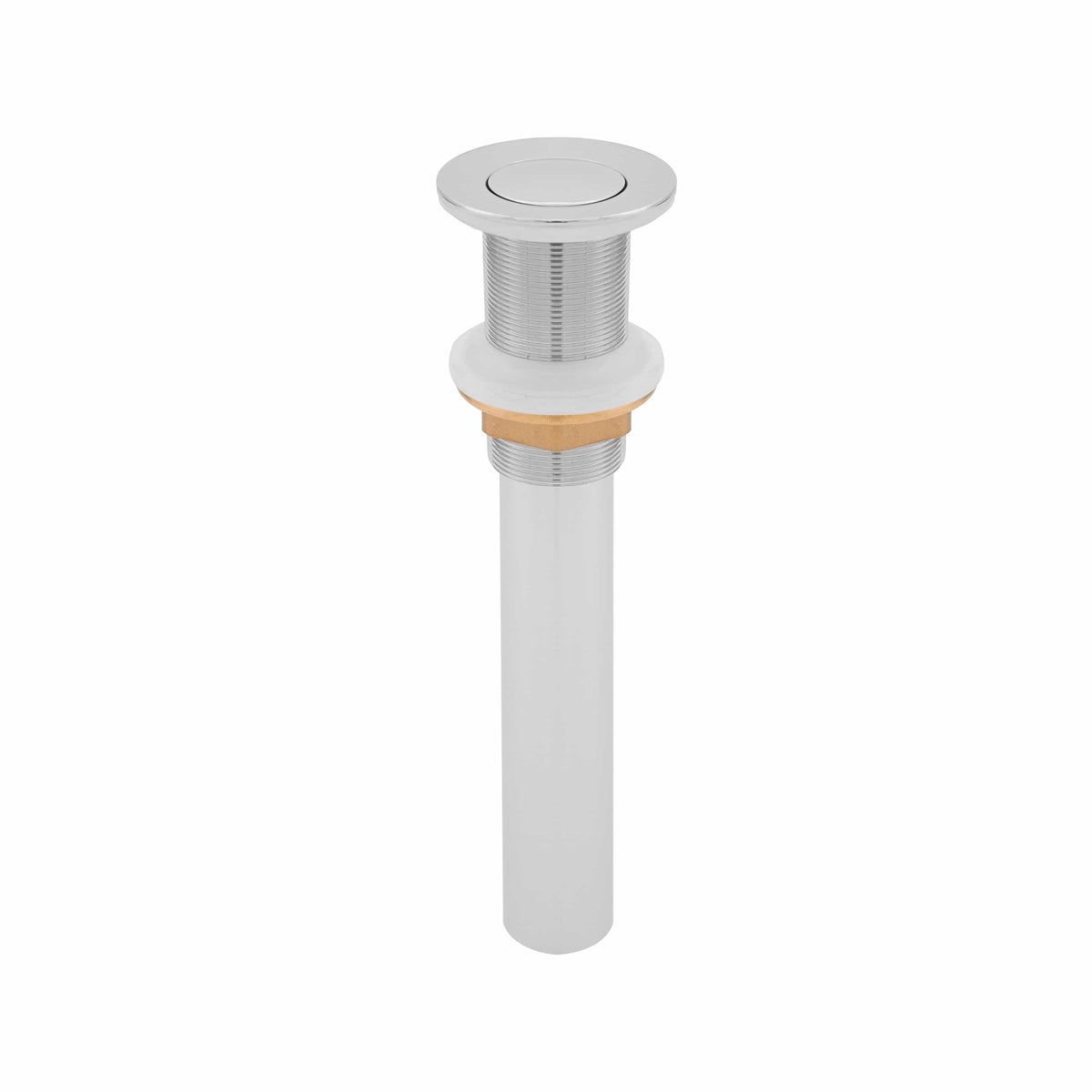 Chrome pop-up sink drain stopper assembly with cylindrical stem