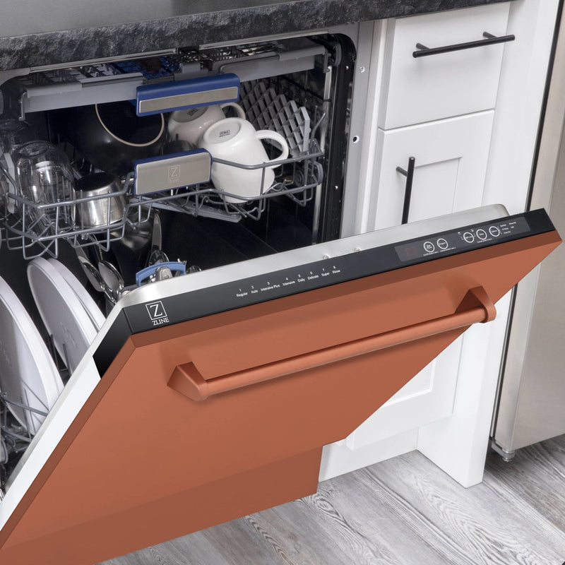 ZLINE 24" Tallac Series 3rd Rack Dishwasher in Copper with Stainless Steel Tub, 51dBa (DWV-C-24) Dishwashers ZLINE 