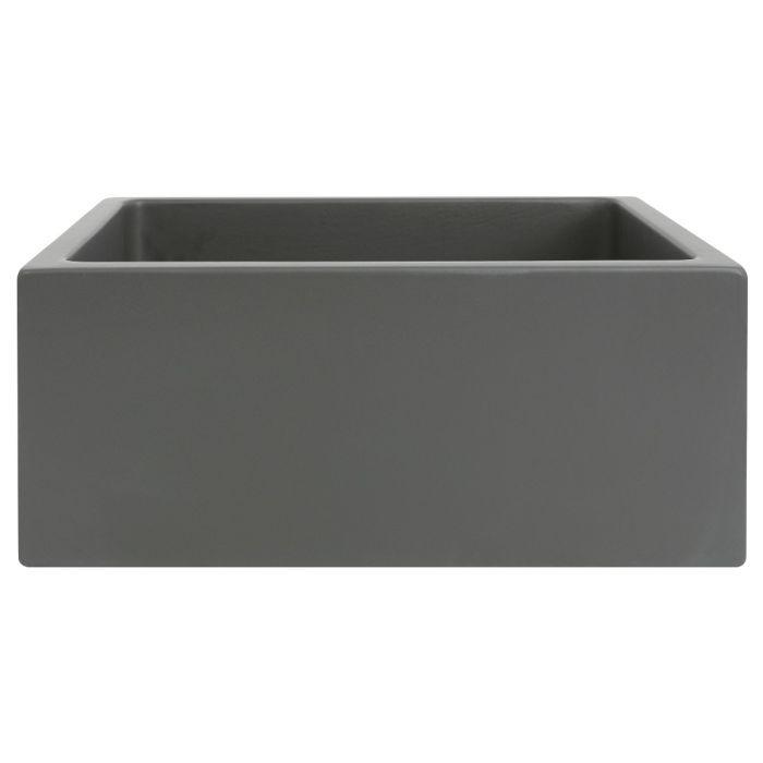 ZLINE 24" Venice Farmhouse Apron Front Reversible Single Bowl Fireclay Kitchen Sink with Bottom Grid in Charcoal (FRC5120-CL-24) Kitchen Sink ZLINE 