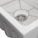 ZLINE 24" Venice Farmhouse Apron Front Reversible Single Bowl Fireclay Kitchen Sink with Bottom Grid in White Gloss (FRC5120-WH-24) Kitchen Sink ZLINE 