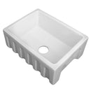 ZLINE 24" Venice Farmhouse Apron Front Reversible Single Bowl Fireclay Kitchen Sink with Bottom Grid in White Gloss (FRC5120-WH-24) Kitchen Sink ZLINE 