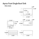 ZLINE 24" Venice Farmhouse Apron Front Reversible Single Bowl Fireclay Kitchen Sink with Bottom Grid in White Gloss (FRC5120-WH-24) Kitchen Sink ZLINE 