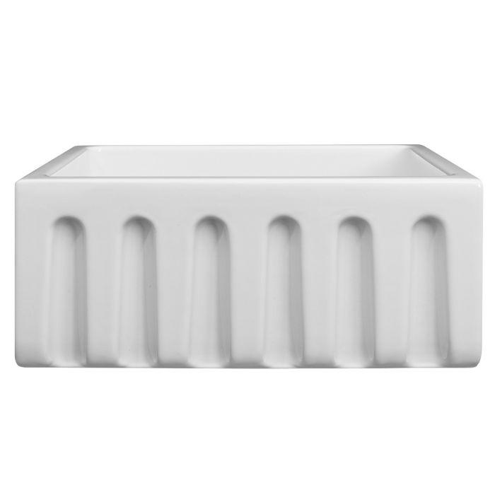 White bottom rack grid insert with rounded end supports for a single-bowl sink