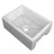 ZLINE 24-Inch Venice Farmhouse Apron Front Reversible Single Bowl Fireclay Kitchen Sink with Bottom Grid in White Gloss (FRC5120-WH-24)