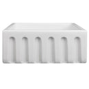 ZLINE 24" Venice Farmhouse Apron Front Reversible Single Bowl Fireclay Kitchen Sink with Bottom Grid in White Matte (FRC5120-WM-24) Kitchen Sink ZLINE 