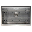 ZLINE 27" Garmisch Undermount Single Bowl DuraSnow® Stainless Steel Kitchen Sink with Bottom Grid and Accessories (SLS-27S) Kitchen Sink ZLINE 