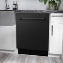 ZLINE 3-Piece Appliance Package - 30" Dual Fuel Range with Brass Burners, Convertible Wall Mount Hood, and 3-Rack Dishwasher in Black Stainless Steel Appliance Package ZLINE 