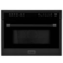 ZLINE 3-Piece Appliance Package - 30" Gas Range with Brass Burners, 24" Microwave Oven & Convertible Wall Mount Hood in Black Stainless Steel (3KP-RGBRHMWO-30) Appliance Package ZLINE 