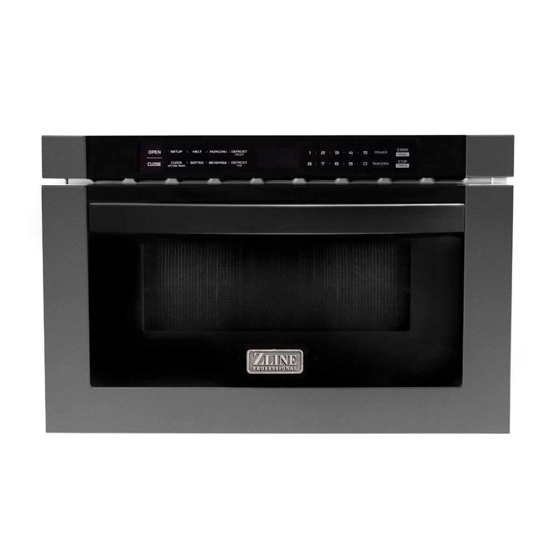 ZLINE 3-Piece Appliance Package - 30-inch Gas Range with Brass Burners, Microwave Drawer & Convertible Wall Mount Range Hood in Black Stainless Steel (3KP-RGBRH30-MW) Appliance Package ZLINE 