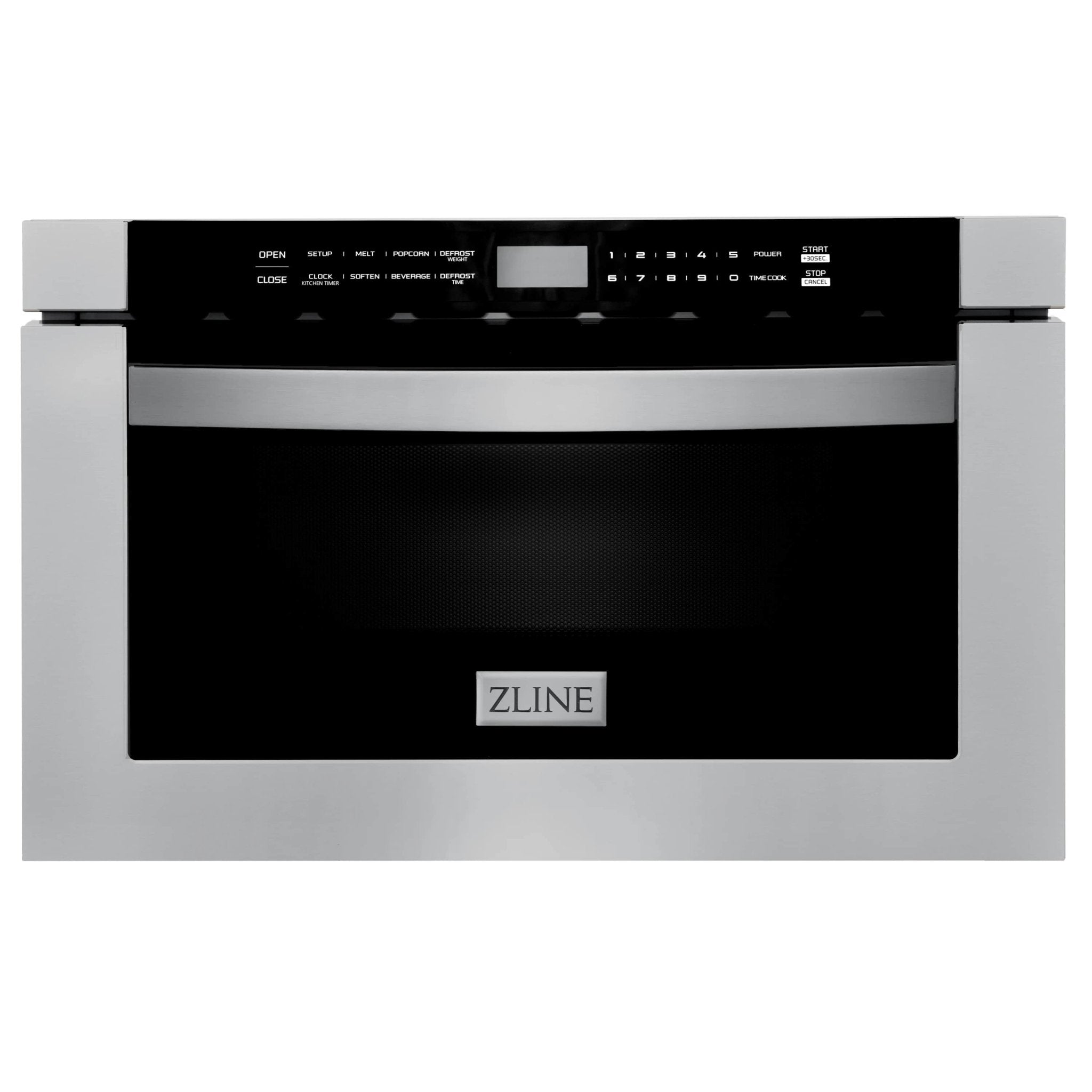 Stainless built-in oven front with control panel and dark viewing window