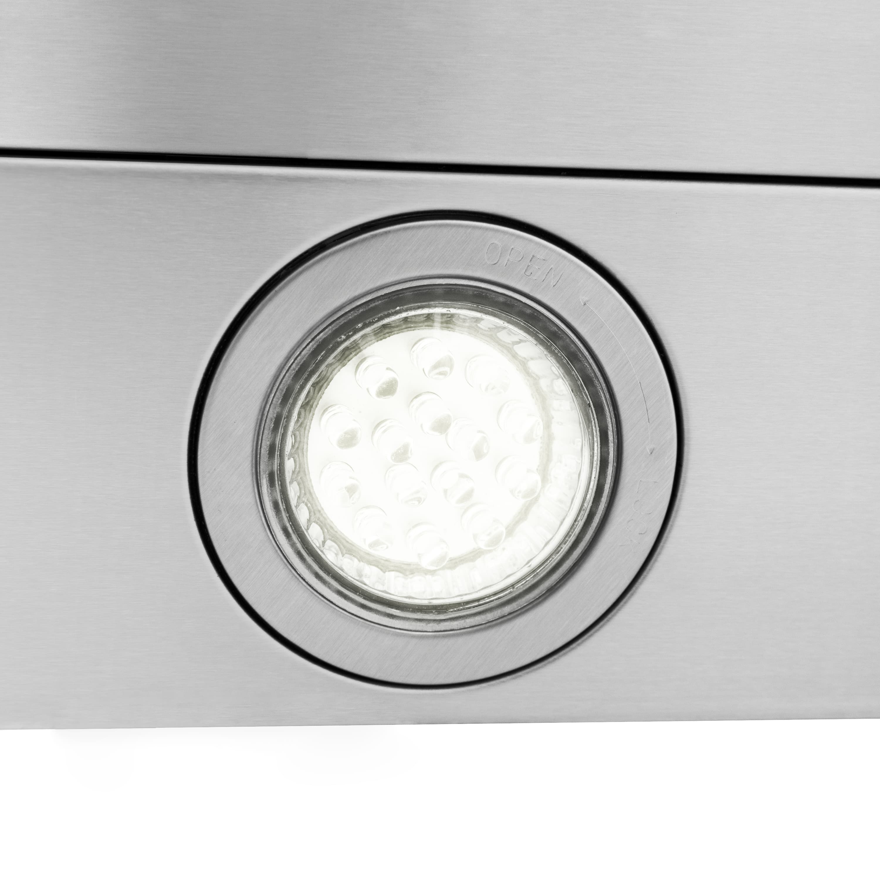 Stainless steel LED light lens with round trim
