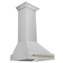ZLINE 30" Autograph Edition Wall Mount Range Hood in DuraSnow Stainless Steel with Champagne Bronze Handle (8654SNZ-30-CB) Range Hoods ZLINE 