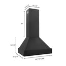 ZLINE 30" Black Stainless Steel Wall Mount Range Hood (BS655N-30) Range Hoods ZLINE 