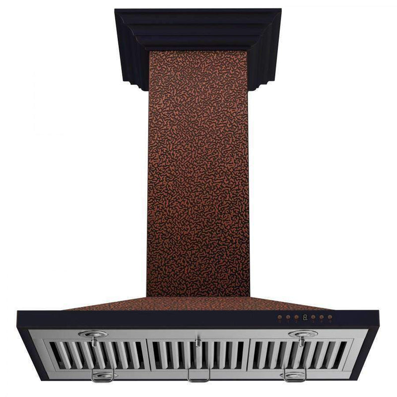 ZLINE 30" Designer Embossed Copper Finish Island Range Hood (8GL2Ei-30) Range Hoods ZLINE 