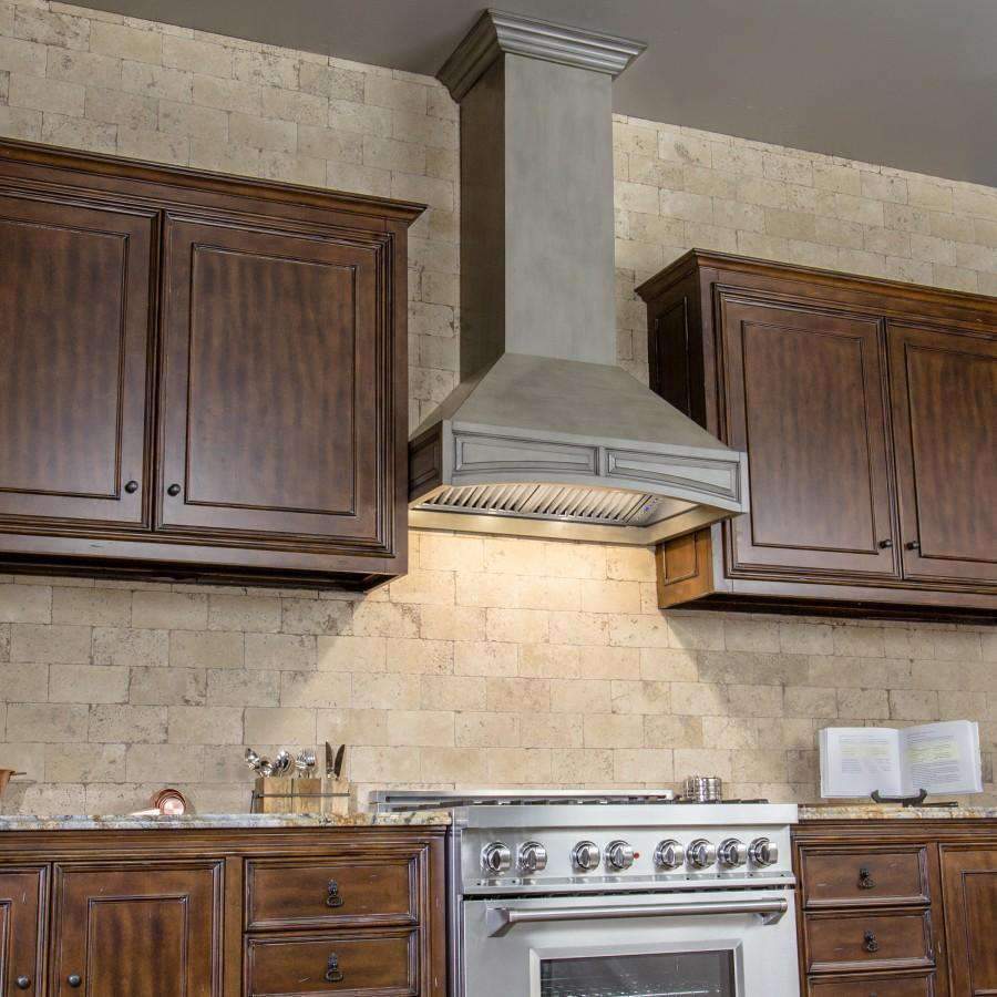 ZLINE 30-Inch Designer Series Wooden Wall Range Hood with Crown Moldin