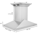 ZLINE 30" Ducted Vent Island Mount Range Hood in Stainless Steel with Built-in CrownSoundBluetooth Speakers (GL1iCRN-BT-30) Range Hoods ZLINE 