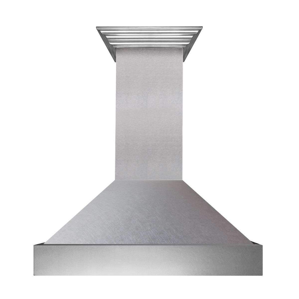 Satin stainless steel wall-mount range hood top chimney and flue