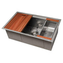 ZLINE 30" Garmisch Undermount Single Bowl DuraSnow® Stainless Steel Kitchen Sink with Bottom Grid and Accessories (SLS-30S) Kitchen Sink ZLINE 