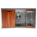 ZLINE 30" Garmisch Undermount Single Bowl DuraSnow® Stainless Steel Kitchen Sink with Bottom Grid and Accessories (SLS-30S) Kitchen Sink ZLINE 