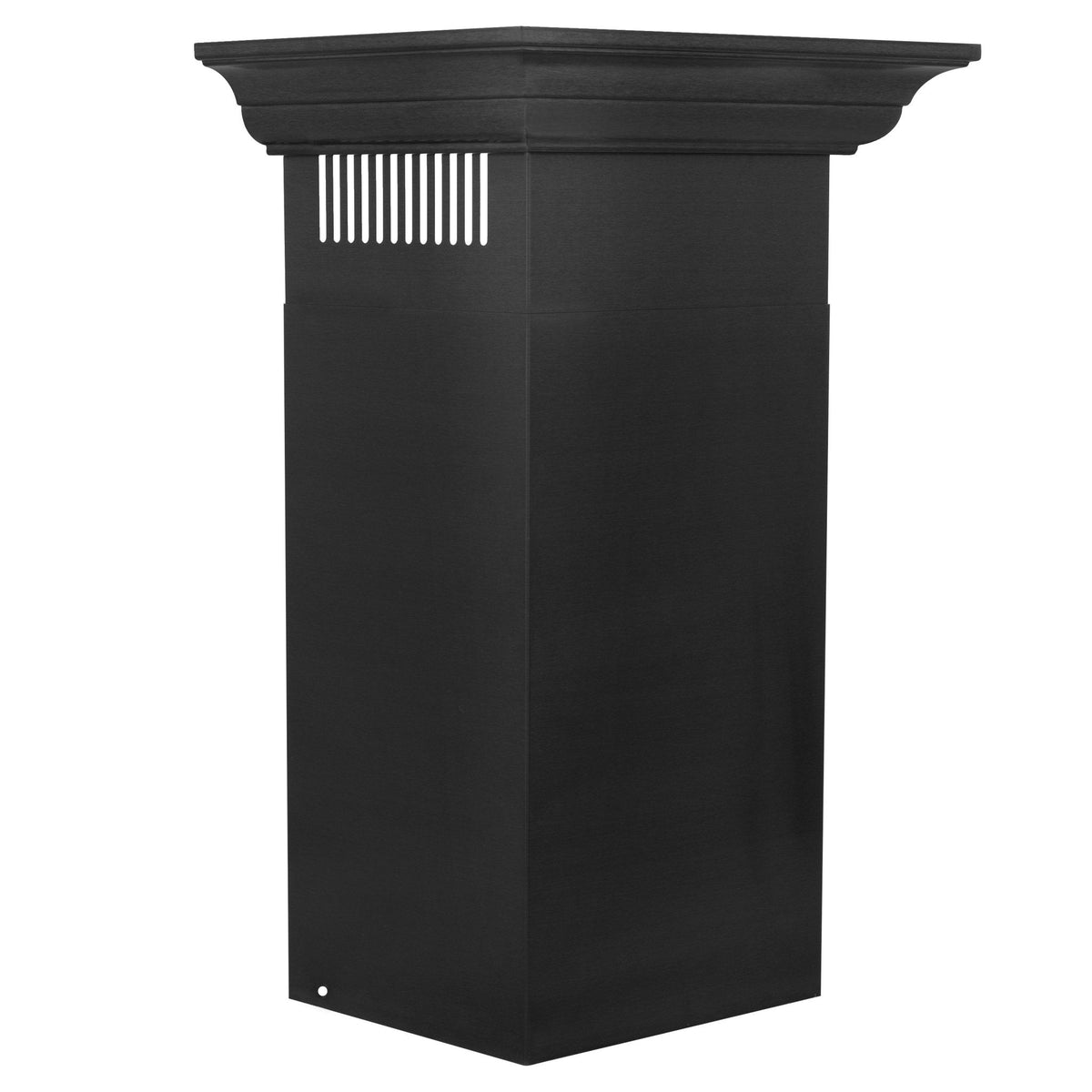 Black convertible wall mount range hood chimney with vent louver opening