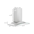 ZLINE 30 in. Convertible Vent Wall Mount Range Hood in Stainless Steel & Glass (KN-30) Range Hoods ZLINE 