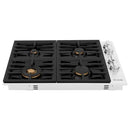 ZLINE 30 In. Drop-in Cooktop With 4 Gas Burners And Black Porcelain Top with Brass Burners (RC-BR-30-PBT) Cooktops ZLINE 