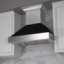 ZLINE 30 in. Ducted DuraSnow Stainless Steel Range Hood with Black Matte Shell (8654BLM-30) Range Hoods ZLINE 