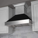 ZLINE 2-Piece Appliance Package - 30-inch Dual Fuel Range With Black Matte Door Dual & Premium Range Hood in Satin Stainless Steel (2KP-RASBLMRH30)