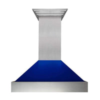 ZLINE 30 in. Ducted DuraSnow Stainless Steel Range Hood with Blue Gloss Shell (8654BG-30) Range Hoods ZLINE 