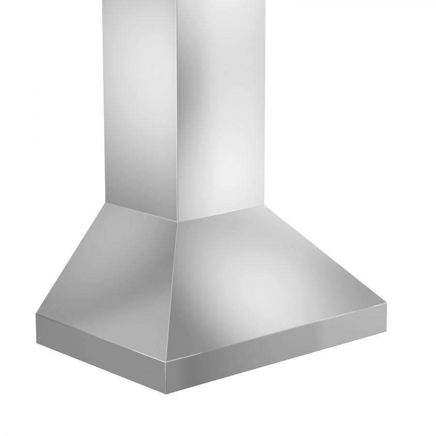Stainless steel convertible wall mount range hood with tall chimney body