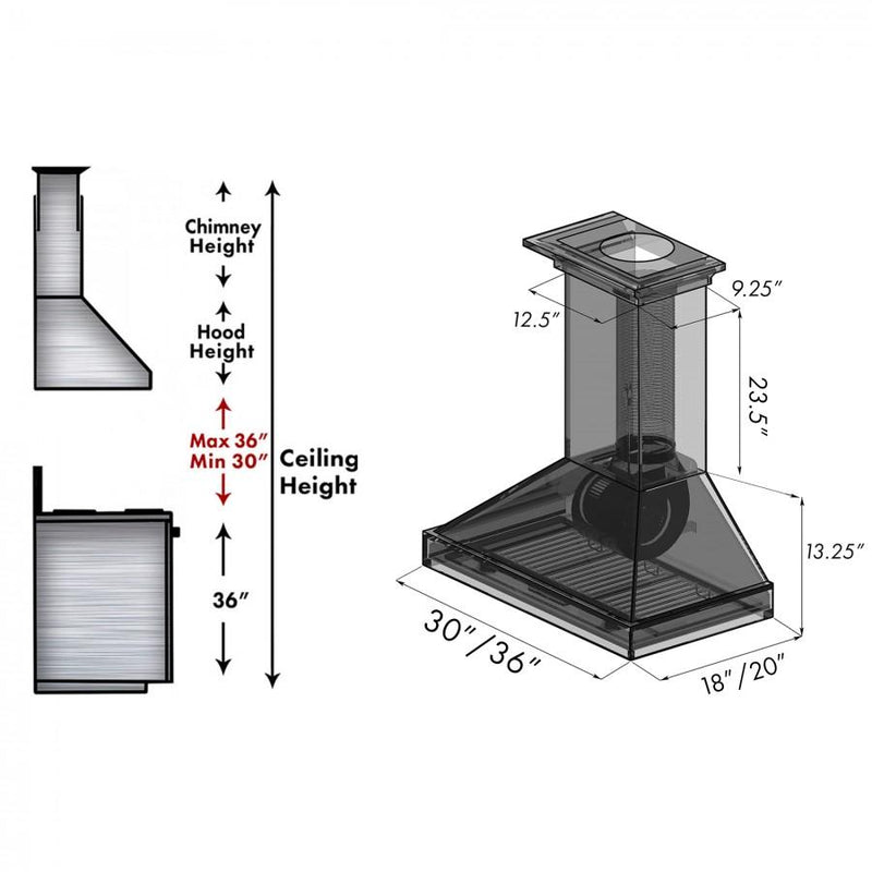 ZLINE 30 in. Unfinished Wooden Wall Mount Range Hood (KBUFC-30) Range Hoods ZLINE 